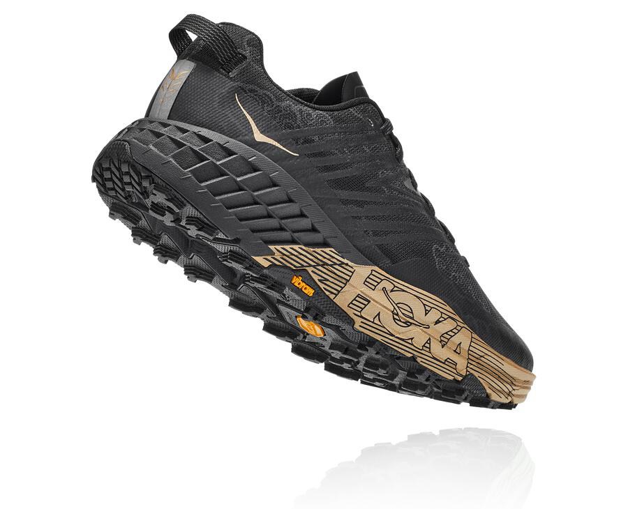 Hoka One One Trainers Mens Black/Gold - Speedgoat 4 CNY - 57321ASIU